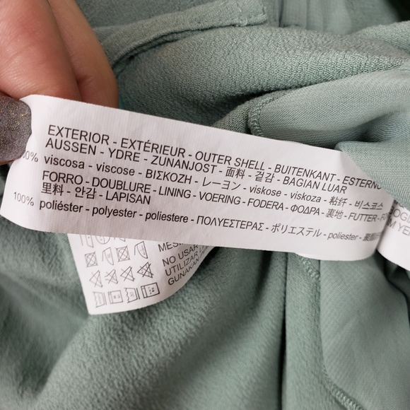 {Zara Basic} Wedding Event Formal Evening Beach Foam Green Maxi Dress - Picture 4 of 10